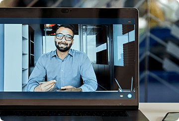 Instructor teaching through video conference