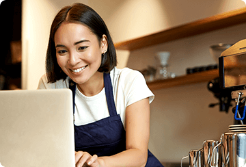 Entrepreneur managing her coffee shop business